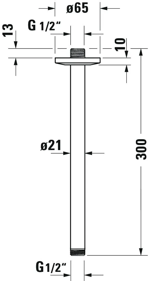 Duravit Brausearm L 300mm, Deckenmontage, Rosette Rund, Bronze Gebürstet