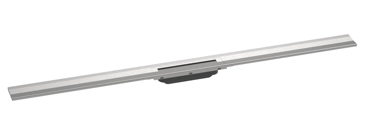 Hansgrohe RainDrain Flex Duschrinne 1200 mm, wandangebunden, höhenverstellbar, Edelstahl V2A