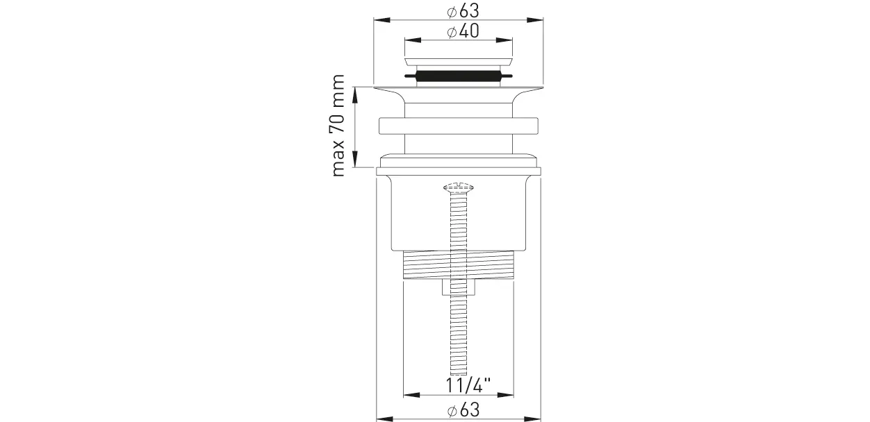 Design-Ablaufventil 1 1/4″ MS vc, Druck- verschl.excenterstopfen,klein flach rund Design-Ablaufventil 1 1/4″ MS vc, Druck- verschl.excenterstopfen,klein flach rund