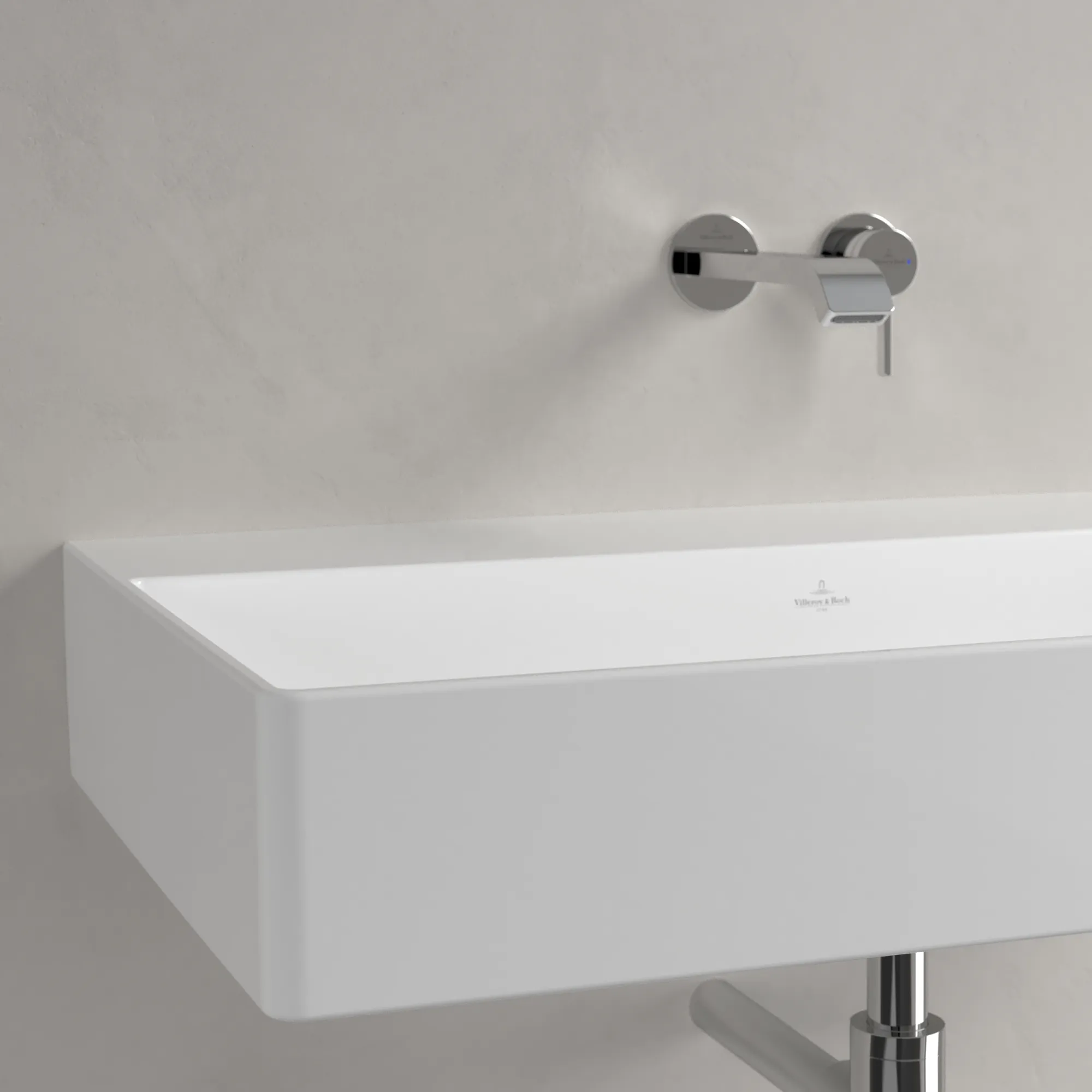 Villeroy & Boch Wandwaschtisch aus TitanCeram geschliffen „Memento 2.0“ 800 × 470 × 140 mm, ohne Hahnlochbohrung in Weiß Alpin Villeroy & Boch Wandwaschtisch aus TitanCeram geschliffen „Memento 2.0“ 800 × 470 × 140 mm, ohne Hahnlochbohrung in Weiß Alpin