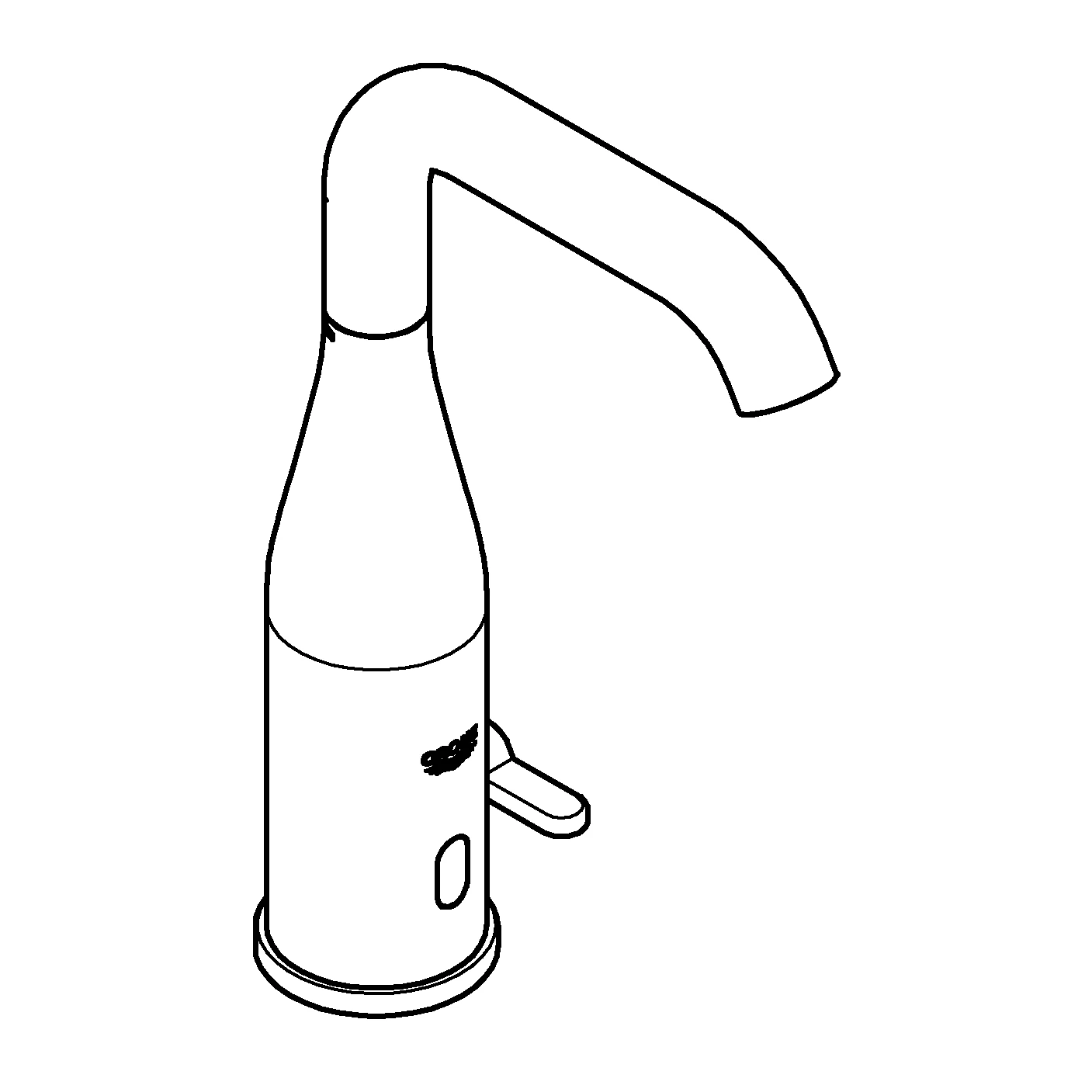 Infrarot-Elektronik für Waschtisch Essence E 36445, DN 15 mit Mischung und variabel einstellbarem Temperaturbegrenzer, 6 V Lithium-Batterie, Typ CR-P2, Laminarstrahlregler 5,7 l/min, chrom