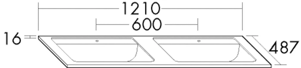 burgbad Waschbecken „Bel“ 1250 × 527 × 170 mm, Hahnlochposition mittig