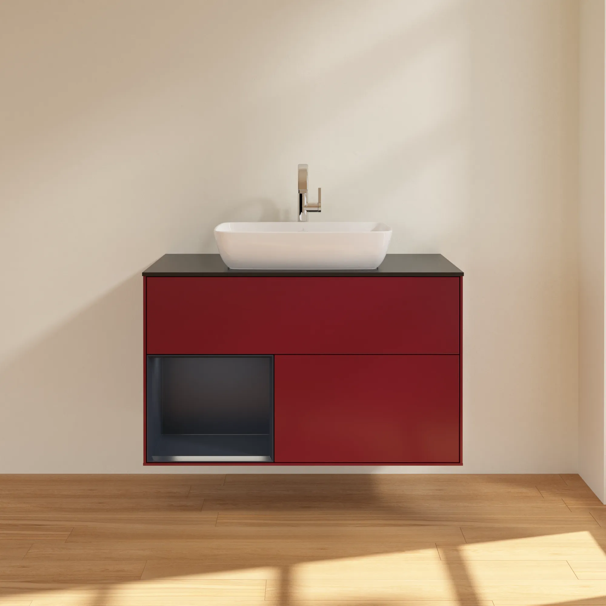 Villeroy & Boch Waschtischunterschrank „Finion“ für Schrankwaschtisch 1000 × 603 × 501 mm Peony Matt Lacquer, für Becken mittig Villeroy & Boch Waschtischunterschrank „Finion“ für Schrankwaschtisch 1000 × 603 × 501 mm Peony Matt Lacquer, für Becken mittig
