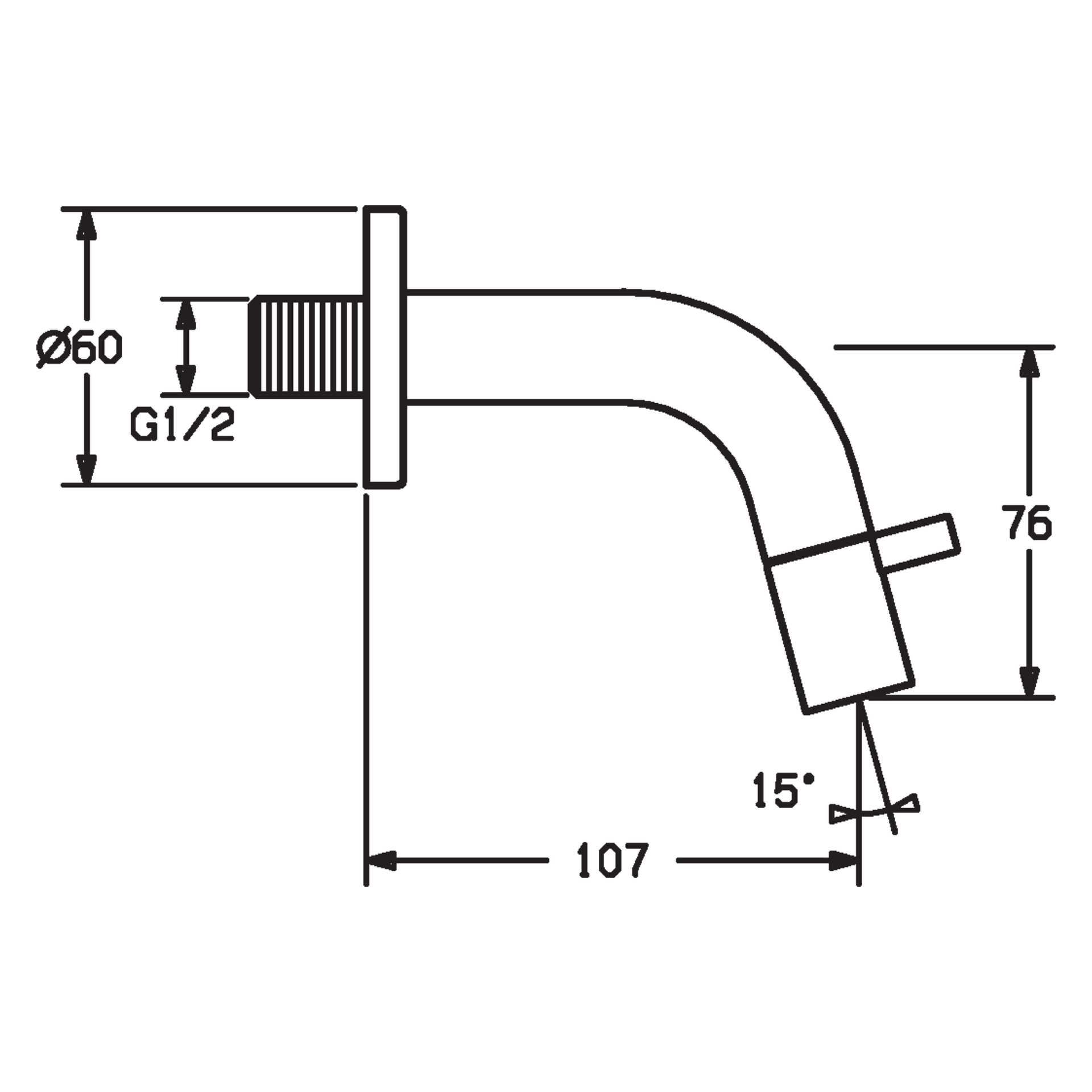 HA Einhebelmischer Waschtischbatterie HANSANOVA Style 5086 Ausladung 107 mm DN15 Chrom