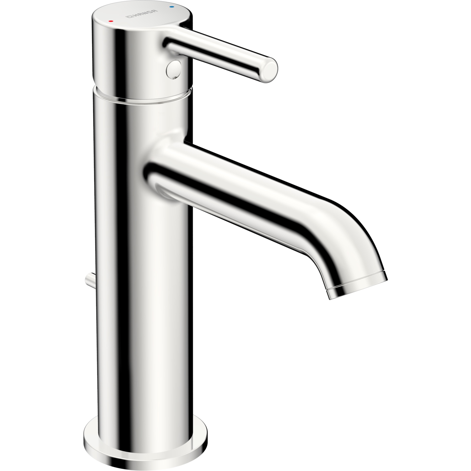 EHM Waschtischbatterie, Niederdruck VANTIS Style 5438 Ablaufgarnitur mit Zugstange Ausladung 133 mm Chrom