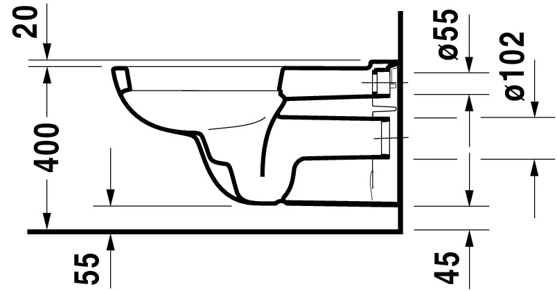 Wand-Tiefspül-WC barrierefrei „D-Code“ 36 × 36,5 × 70 cm mit HygieneGlaze