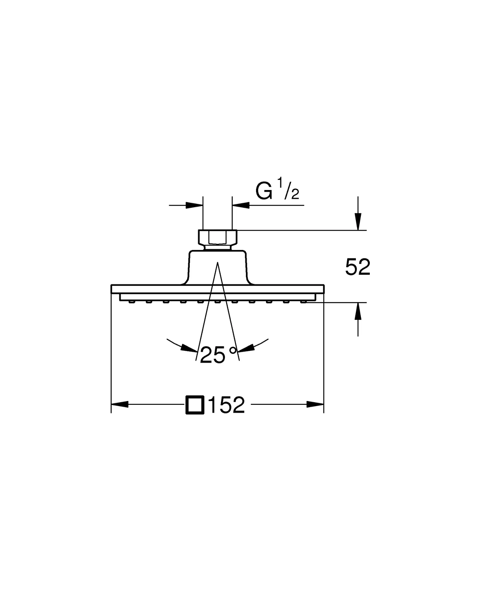 Grohe Euphoria Cube 152 Kopfbrause 1 Strahlart Rain 152x152 mm chrom Grohe Euphoria Cube 152 Kopfbrause 1 Strahlart Rain 152x152 mm chrom