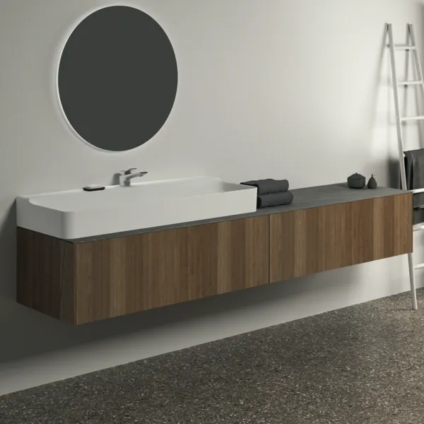 Ideal Standard Waschtischunterschrank „Conca“ 238,5 × 36 × 50,5 cm Walnuss dunkel Furnier Ideal Standard Waschtischunterschrank „Conca“ 238,5 × 36 × 50,5 cm Walnuss dunkel Furnier