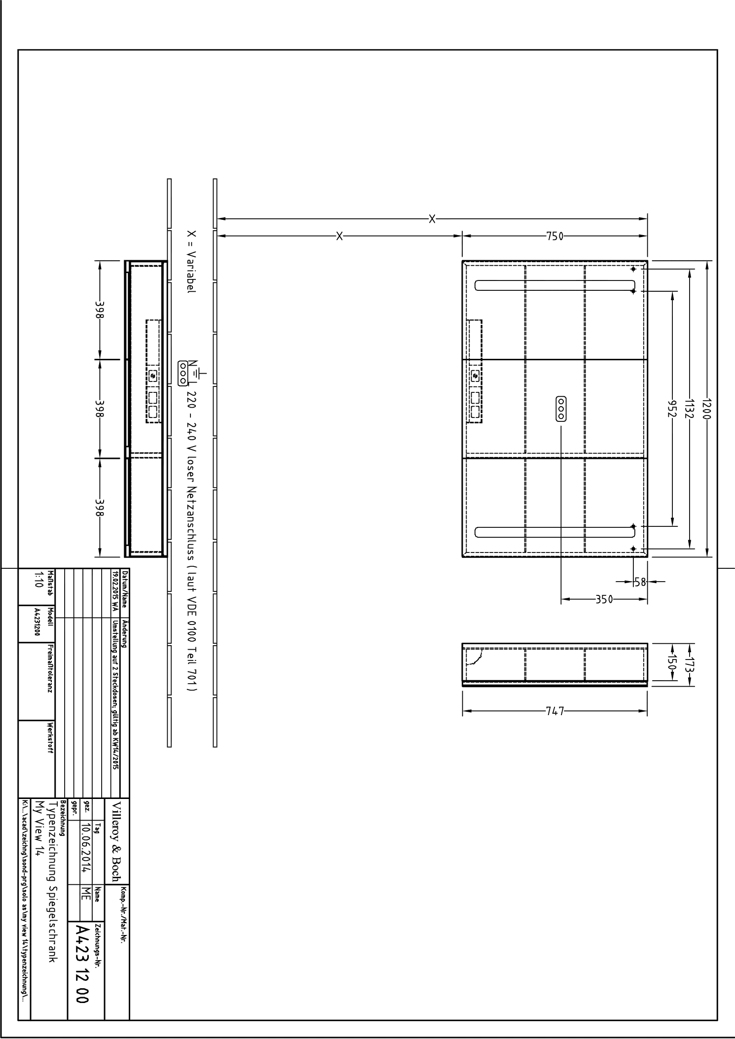 Villeroy & Boch Vorbau-Spiegelschrank „My View 14“ 1200 × 750 × 173 mm in White Matt Villeroy & Boch Vorbau-Spiegelschrank „My View 14“ 1200 × 750 × 173 mm in White Matt