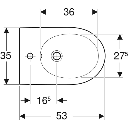 Wand-Bidet „Acanto“, mit Überlauf 35,5 × 27,5 × 53 cm in weiß alpin Wand-Bidet „Acanto“, mit Überlauf 35,5 × 27,5 × 53 cm in weiß alpin