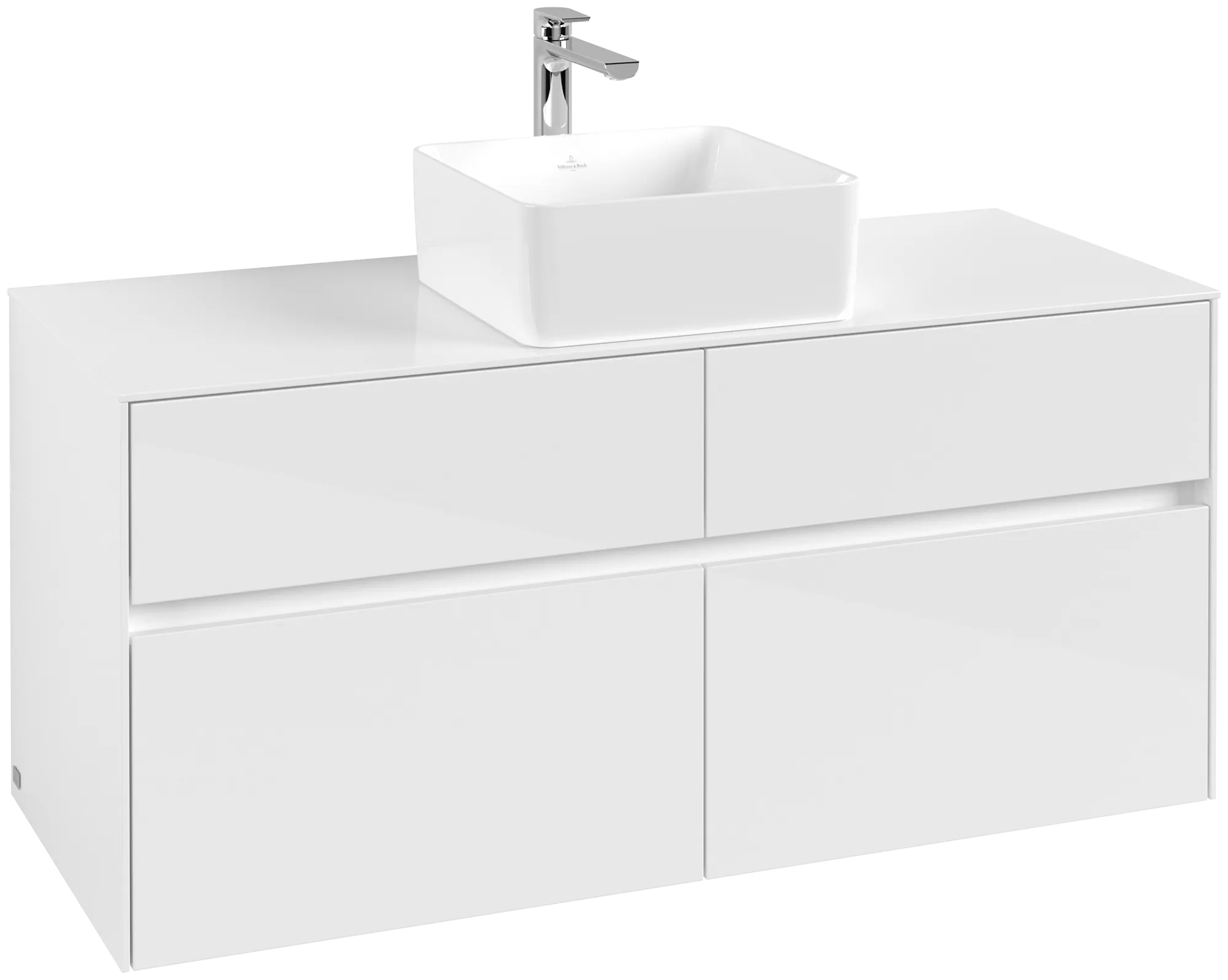 Villeroy & Boch Waschtischunterschrank „Collaro“ 1200 × 548 × 500 mm Glossy White, ohne Beleuchtung, für Becken mittig Villeroy & Boch Waschtischunterschrank „Collaro“ 1200 × 548 × 500 mm Glossy White, ohne Beleuchtung, für Becken mittig