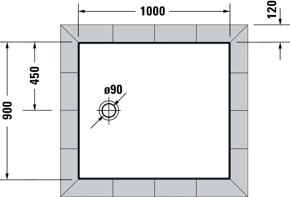 Duravit rechteck Duschwanne „Tempano“ 100 × 90 cm