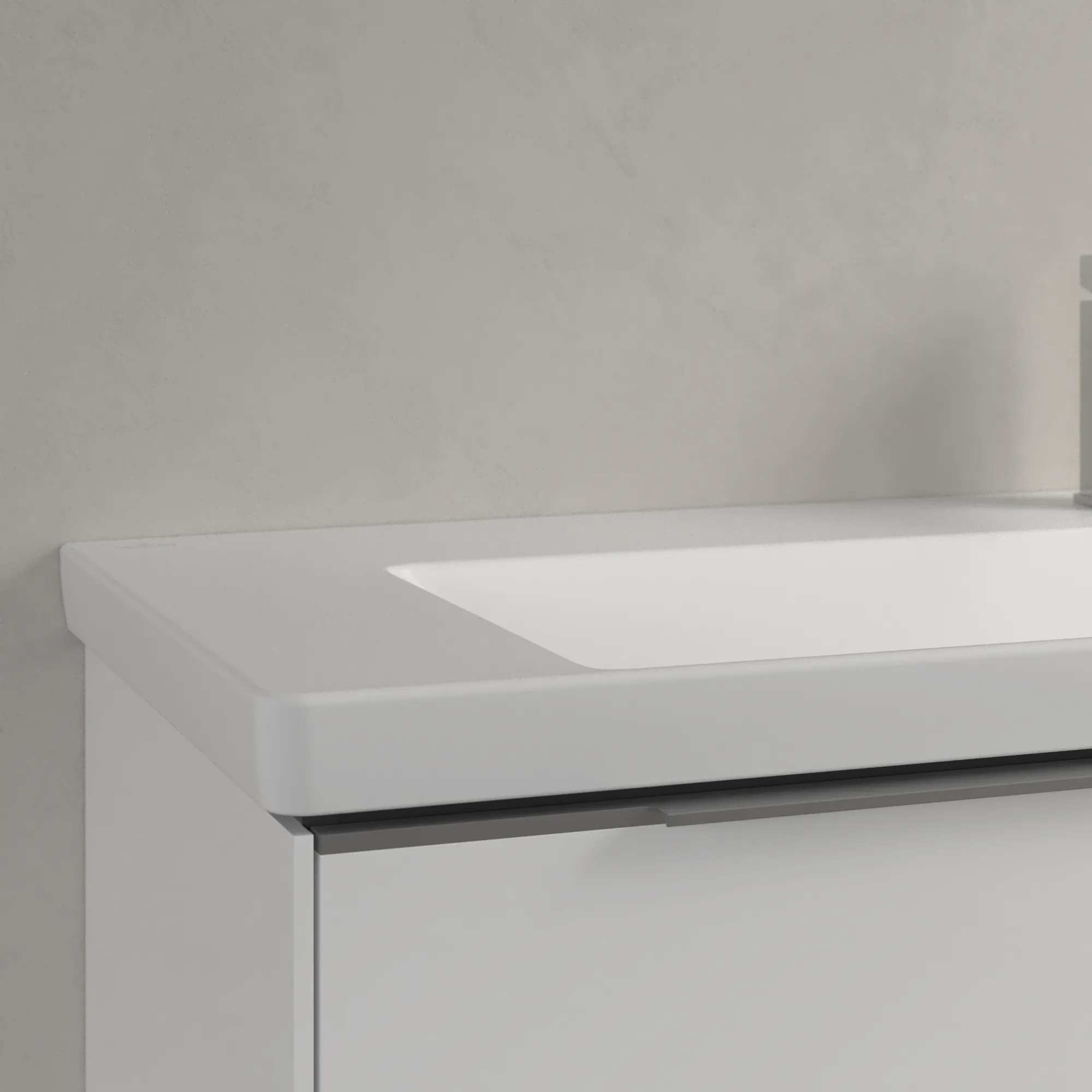Villeroy & Boch Wandwaschtisch aus TitanCeram „Subway 3.0“ 1300 × 475 × 170 mm, ohne Hahnlochbohrung, Hahnlochposition mittig in Stone White Villeroy & Boch Wandwaschtisch aus TitanCeram „Subway 3.0“ 1300 × 475 × 170 mm, ohne Hahnlochbohrung, Hahnlochposition mittig in Stone White