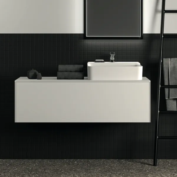 Ideal Standard Waschtischunterschrank „Conca“ 120,2 × 37 × 50,5 cm Weiß matt lackiert Ideal Standard Waschtischunterschrank „Conca“ 120,2 × 37 × 50,5 cm Weiß matt lackiert