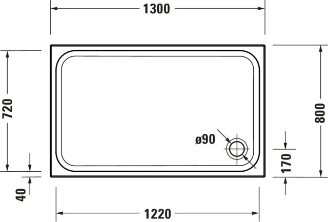 Duravit rechteck Duschwanne „D-Code“ 130 × 80 cm 