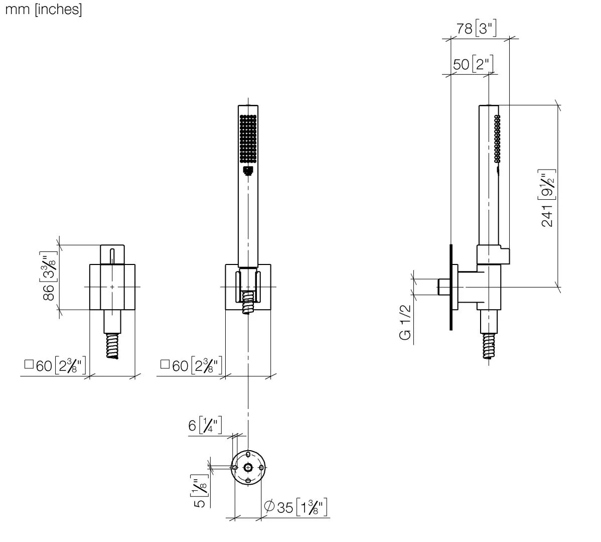 Dornbracht Schlauchbrausegarnitur mit Einzelrosetten, Light Gold gebürstet