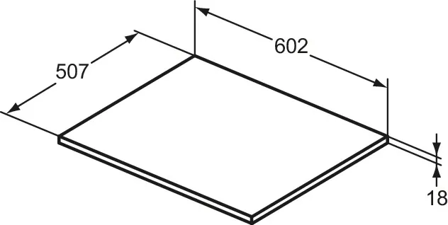 Waschtischplatte i.life B ohne Ausschnitt 602x506x18mm Weiß matt Waschtischplatte i.life B ohne Ausschnitt 602x506x18mm Weiß matt