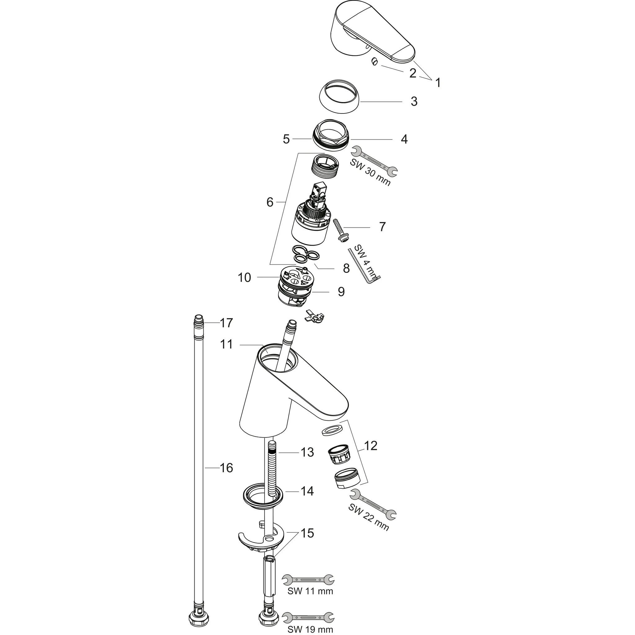 Hansgrohe Focus Einhebel-Waschtischmischer 70 LowFlow 3,5 l/min Chrom