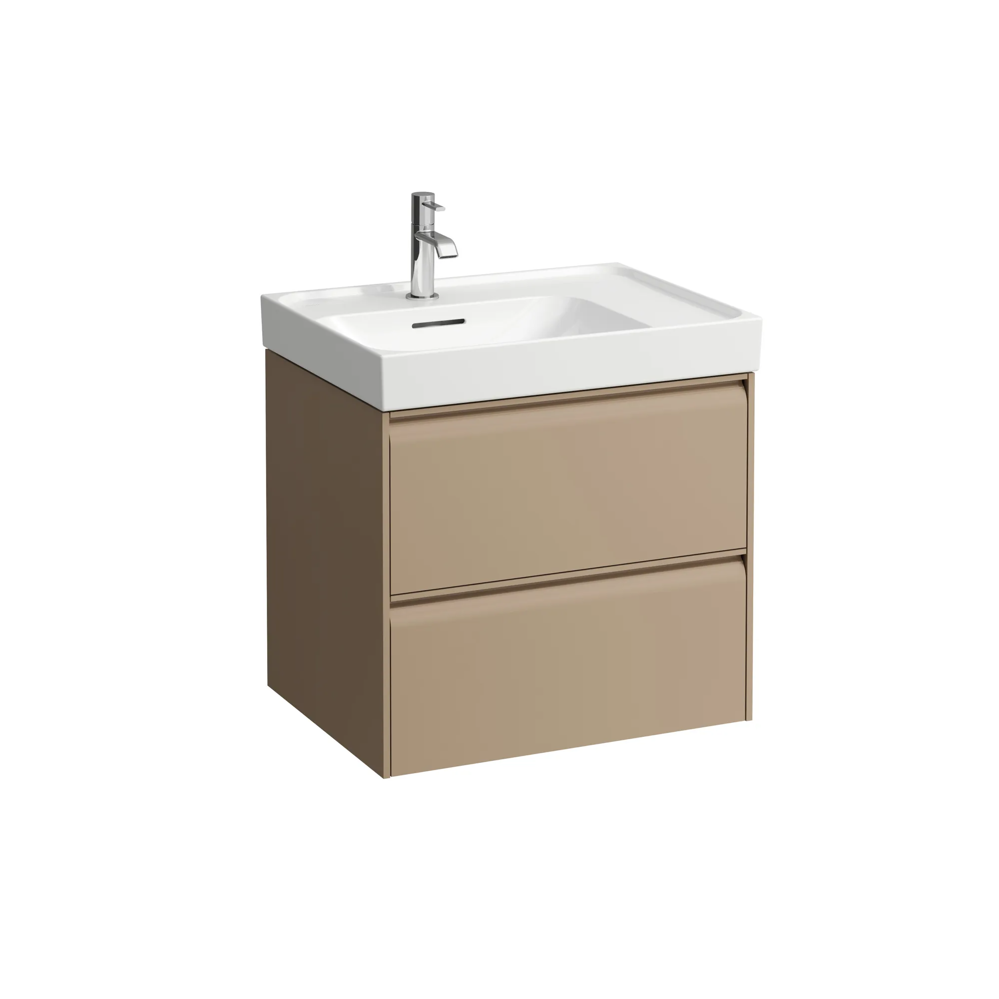 Waschtischunterbau MEDA 448x584x515 2 Schubladen integrierte Griffleiste für Waschtisch H817111 weiß matt