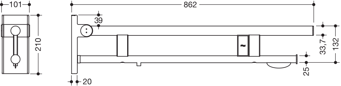 HEWI Stützklappgriff „System 900“