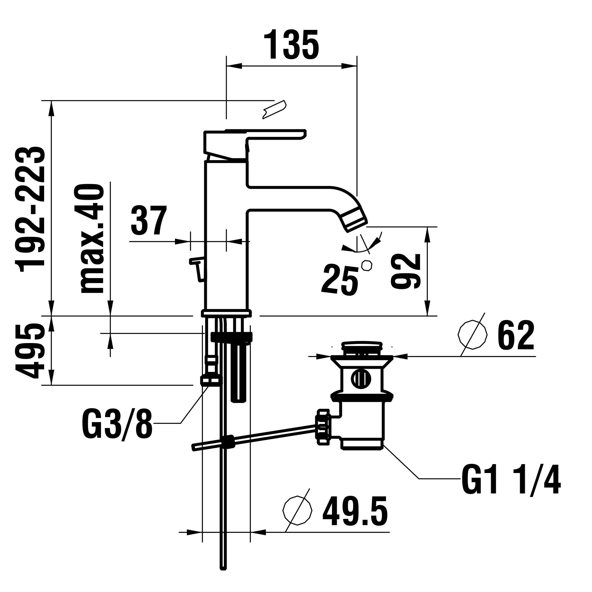 Laufen Einhebel-Waschtischmischer Lua Eco+ Ausladung 135 mm Festauslauf Eco+ chrom Laufen Einhebel-Waschtischmischer Lua Eco+ Ausladung 135 mm Festauslauf Eco+ chrom