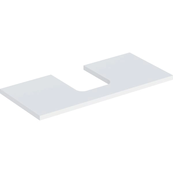 Geberit ONE Waschtischplatte weiß matt, 104,2 x 39,2 cm, mittiger Ausschnitt für Aufsatzwaschtisch