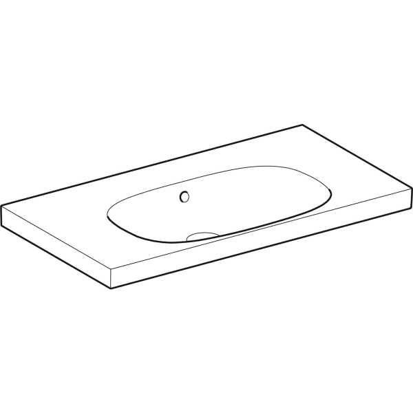 Wandwaschtisch mit Ablagefläche „Acanto“, rechteckig, Ablagefläche links und rechts 90 × 48,2 cm
