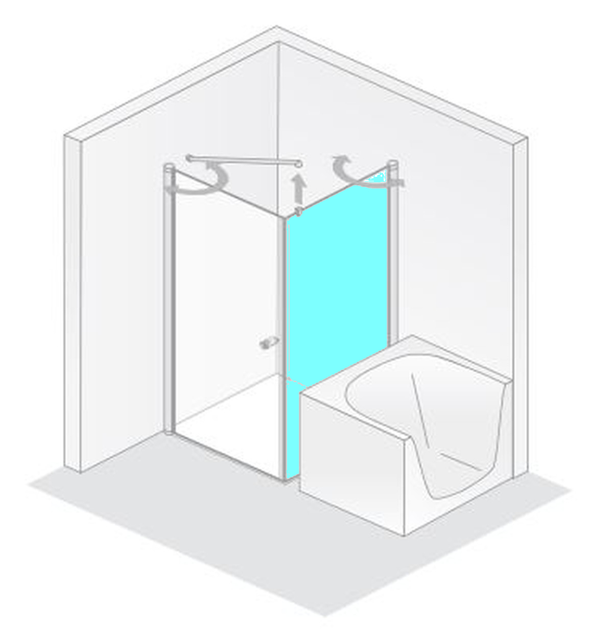 HSK teilgerahmte Seitenwand wegschwenkbar „Exklusiv“ Glas Klar hell, Profile Alu Silber-matt, für #Türbreite#, B: 750 mm H: 2000 mm HSK teilgerahmte Seitenwand wegschwenkbar „Exklusiv“ Glas Klar hell, Profile Alu Silber-matt, für #Türbreite#, B: 750 mm H: 2000 mm