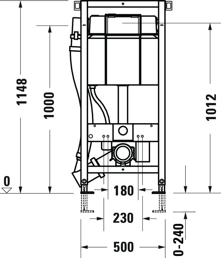 Duravit Vorwand-/Einbauelement für Toilette Installationselement Trockenbau für WC „DuraSystemInstallationselemente“ 114,8 × 50 cm in