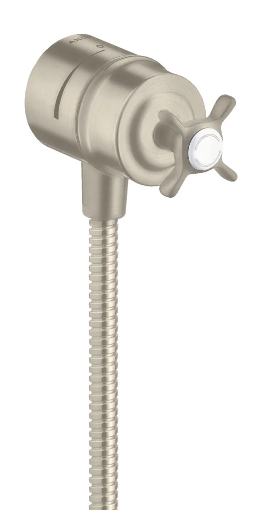 Hansgrohe AXOR Montreux Wandabsperrventil Fixfit Stop mit Rückflussverhinderer, Brushed Nickel, DN15
