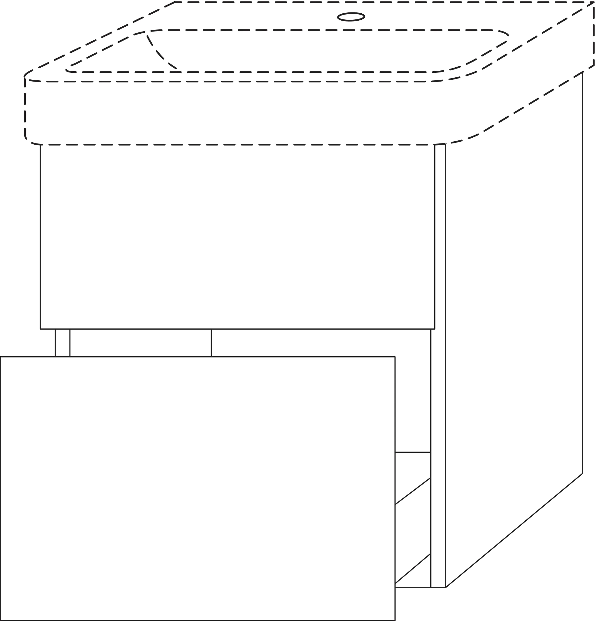 Waschtischunterbau mit Auszügen 3way (UM670) 593x525x442 Anthrazit-Matt