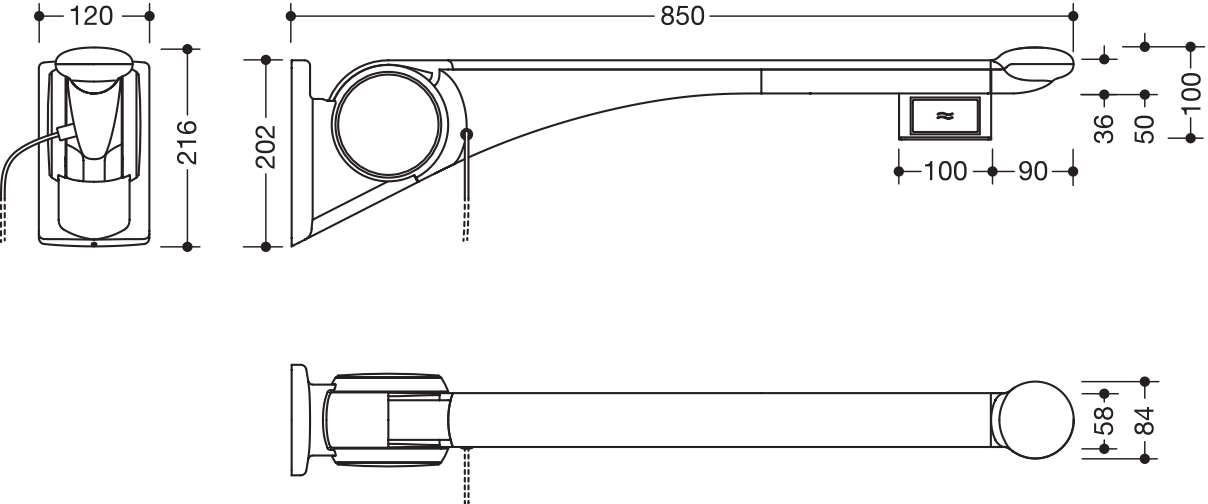 HEWI Stützklappgriff „Serie 802 LifeSystem“