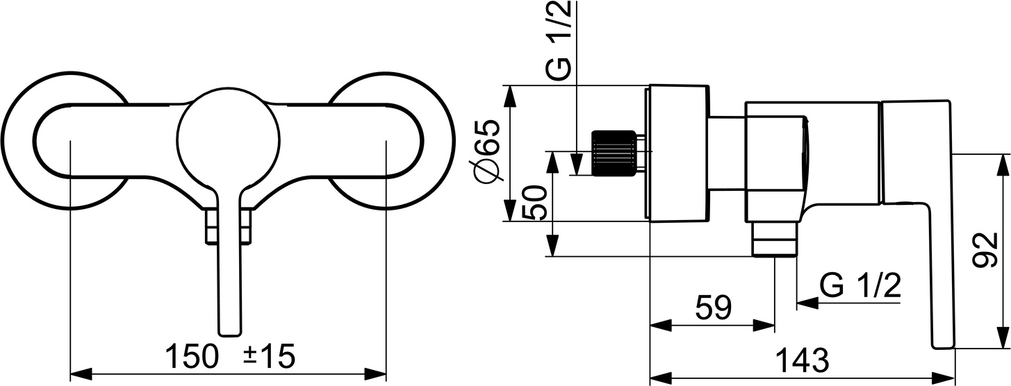 Einhand-Duscharmatur „Vantis“ in Matt-Schwarz Einhand-Duscharmatur „Vantis“ in Matt-Schwarz