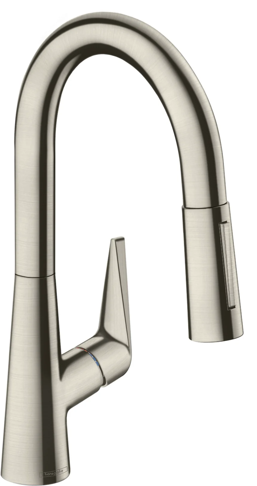 Hansgrohe Talis M51 Einhebel-Küchenmischer 160 mit Ausziehbrause 2jet Edelstahl, Schwenkbereich 110° oder 150°, Laminarstrahl und Brausestrahl, arretierbar, MagFit magnetische Brausehalterung, Quick-Connect Schlauch, max. Durchflussmenge 9 l/min bei 3 ba