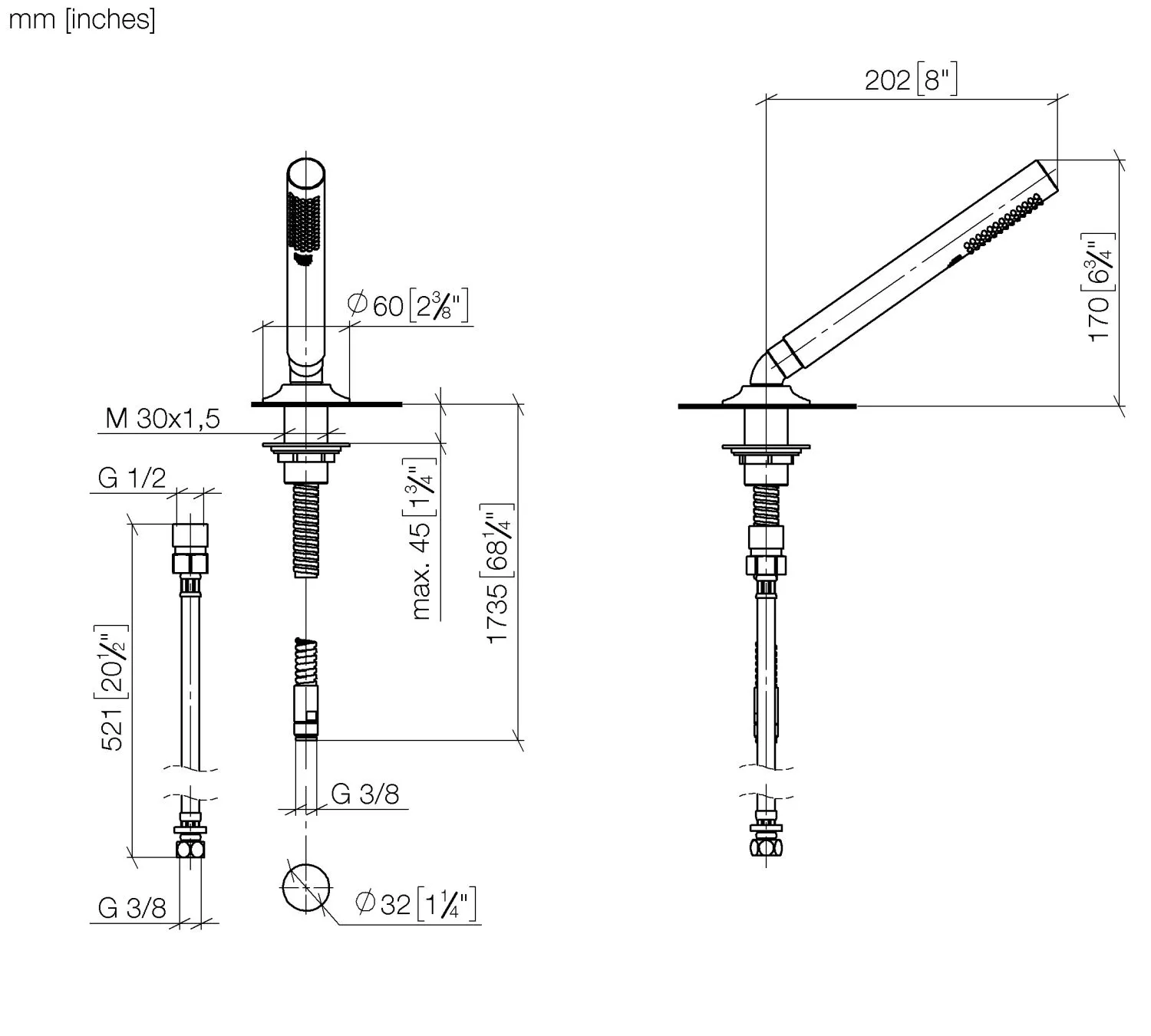 Schlauchbrausegarnitur für Wannenrand- bzw. Fliesenrandmontage VAIA Chrom 27702809 Schlauchbrausegarnitur für Wannenrand- bzw. Fliesenrandmontage VAIA Chrom 27702809