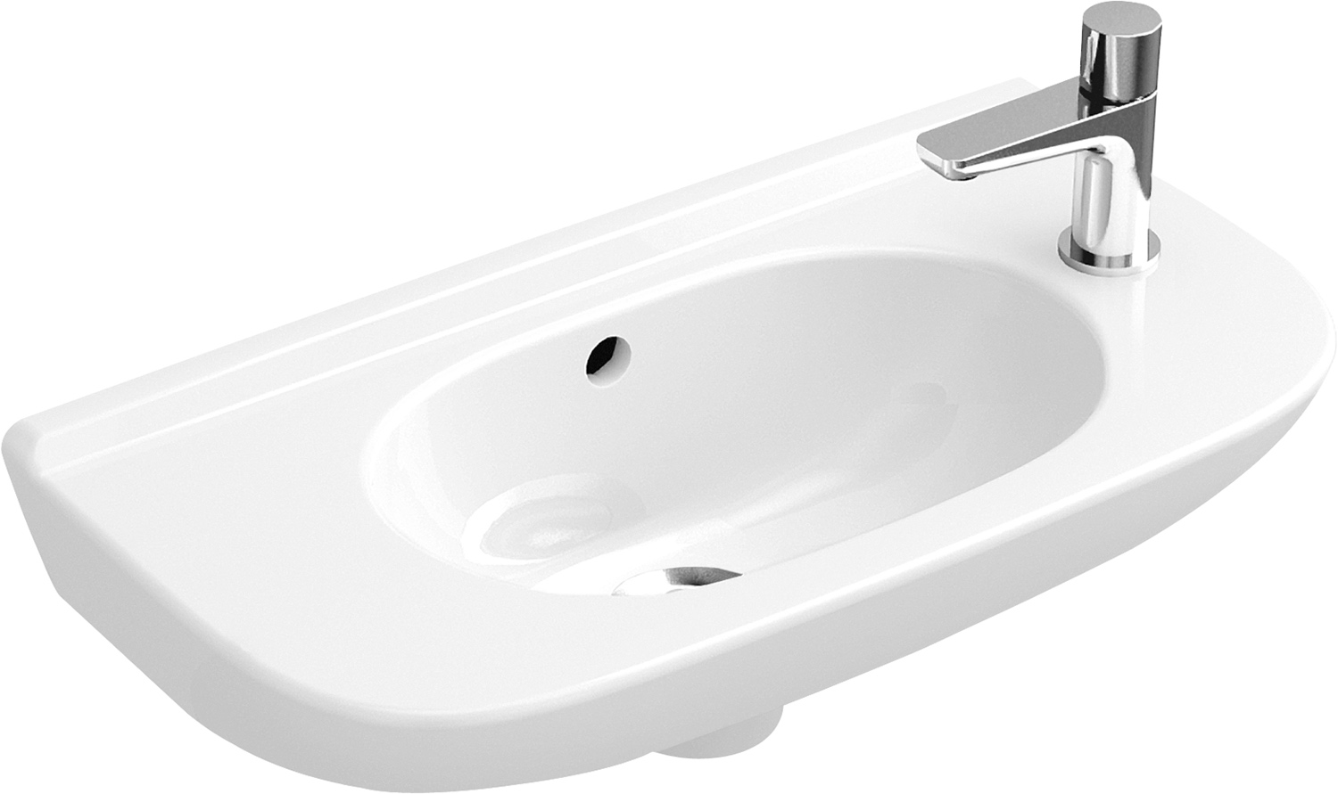 Handwaschbecken Compact „O.novo“, ohne Überlauf, mit Hahnlochbohrung 50 × 25 cm 