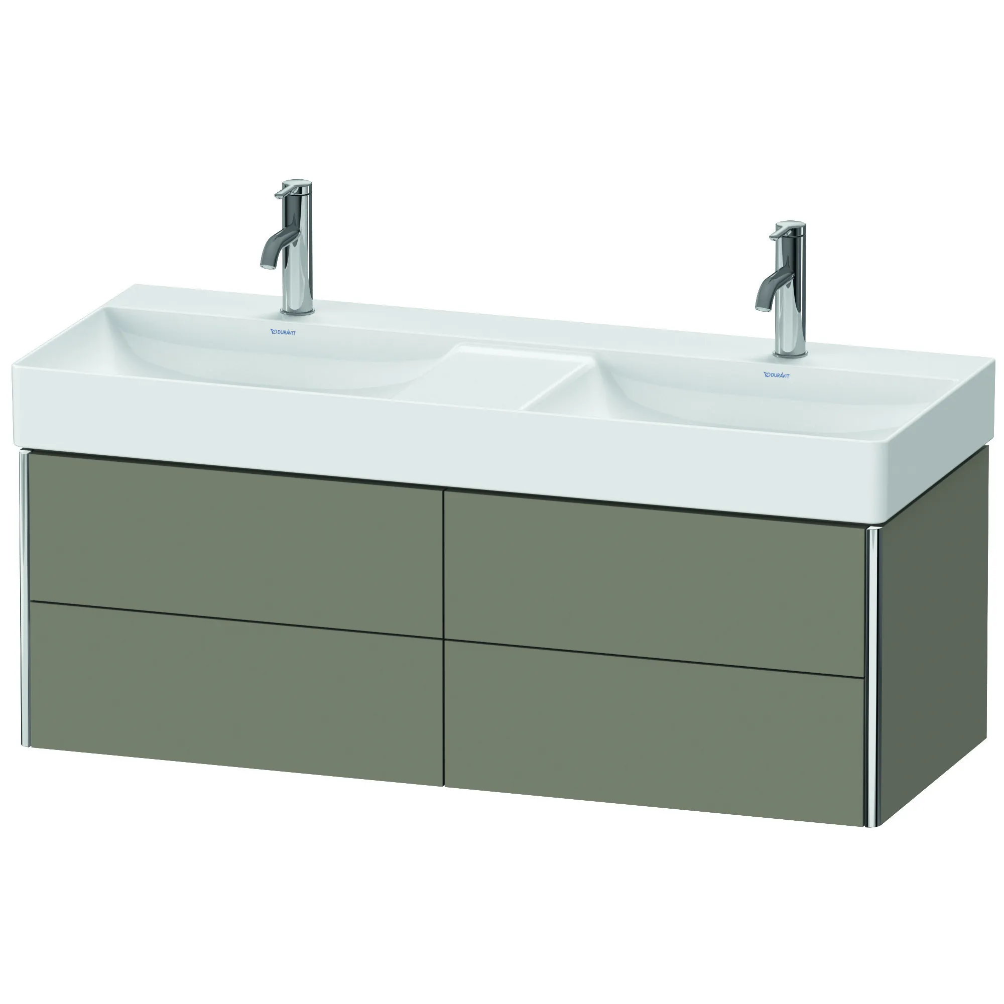 Duravit Waschtischunterschrank wandhängend „XSquare“ 118,4 × 39,7 × 46 cm Steingrau Seidenmatt