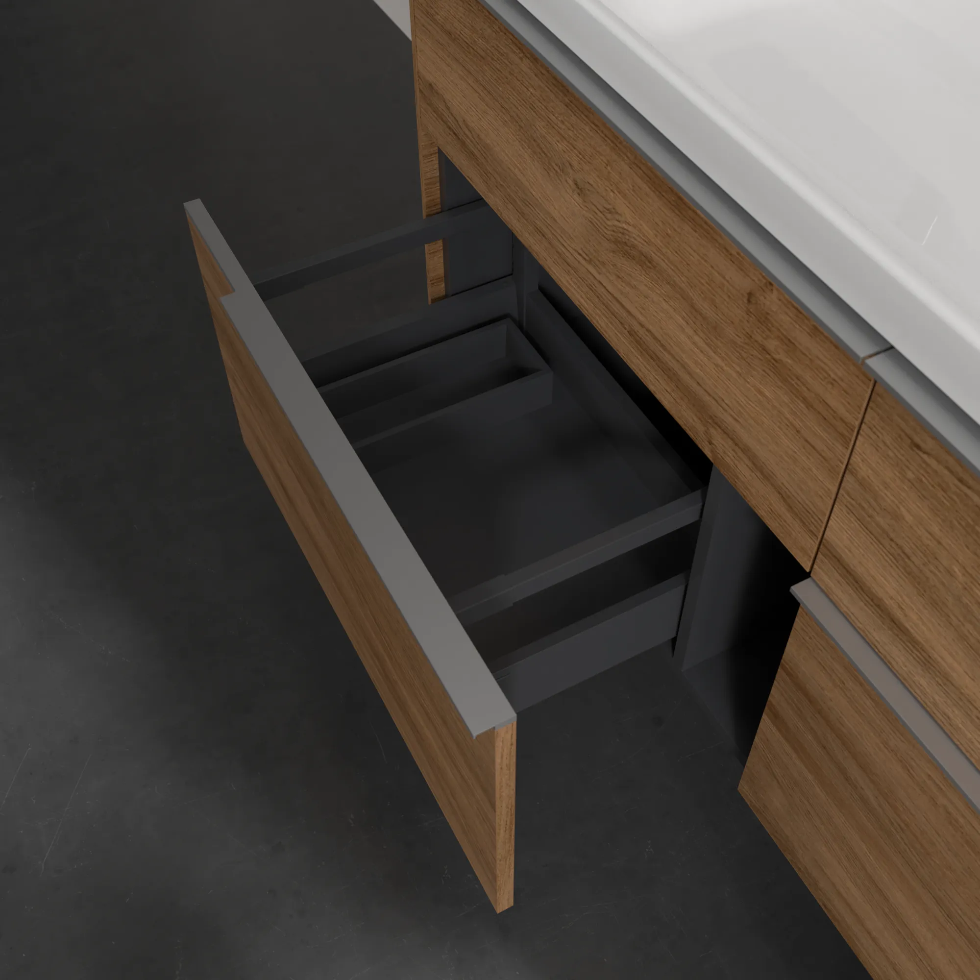 Villeroy & Boch Waschtischunterschrank „Subway 3.0“ für Schrankwaschtisch 1272 × 576 × 478 mm Kansas Oak, für Becken mittig