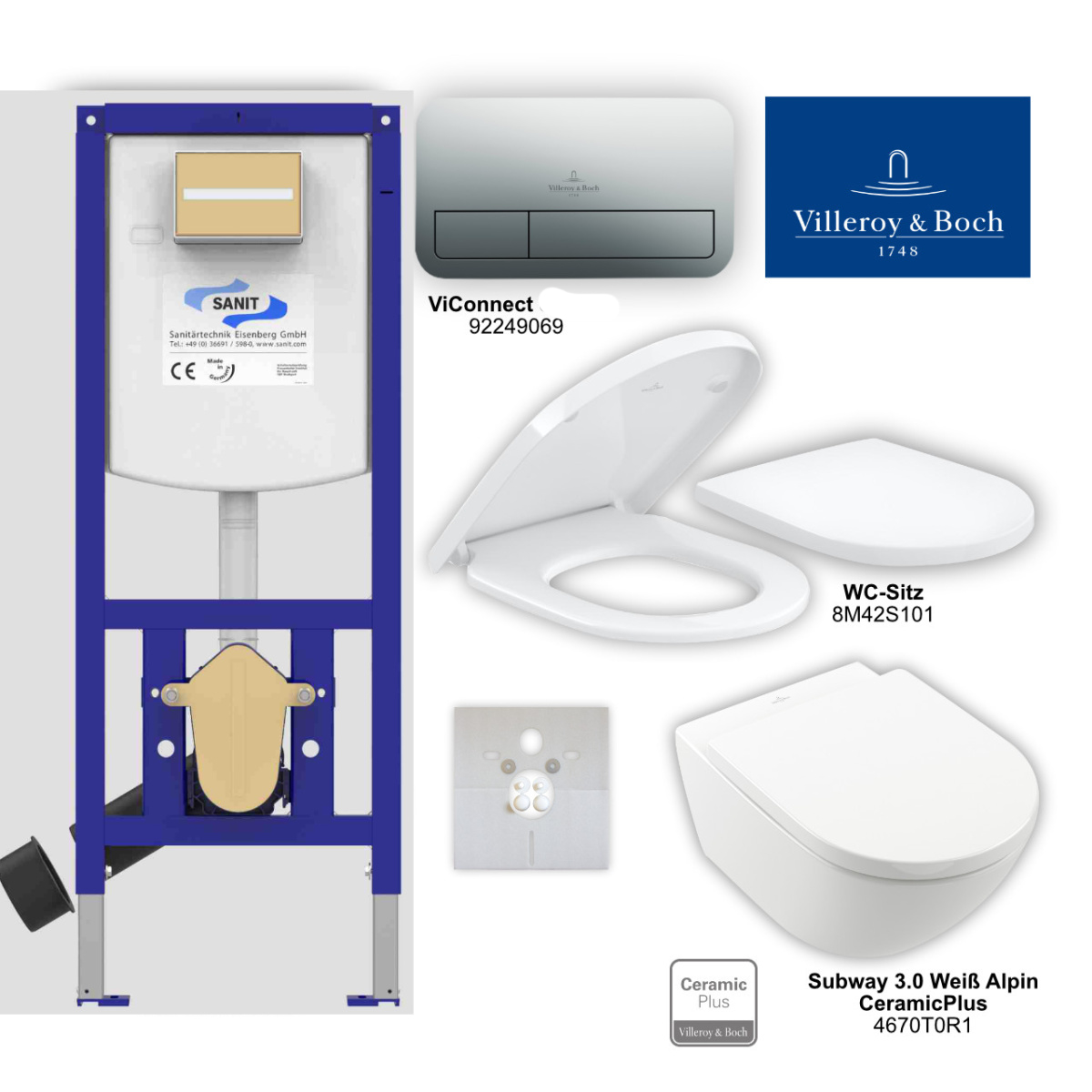 Set-Subway 3.0 WC CeramicPlus TwistFlush + WC-Sitz weiß, ViConnect E Mattchrom „Subway 3.0“ Set-Subway 3.0 WC CeramicPlus TwistFlush + WC-Sitz weiß, ViConnect E Mattchrom „Subway 3.0“