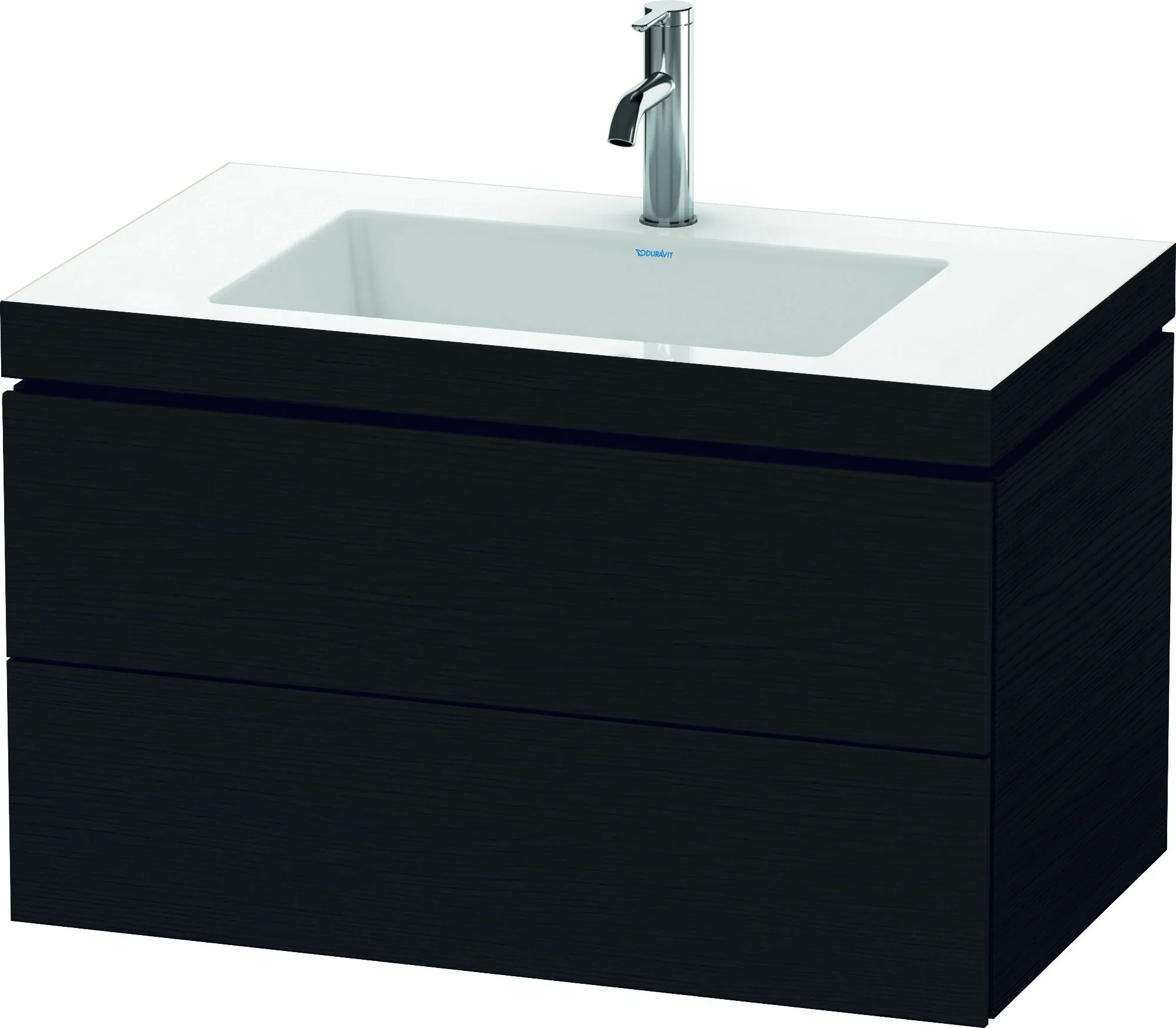 Duravit Möbelset c-shaped Set wandhängend wandhängend „L-Cube“ 80 × 50 × 48 cm Eiche Schwarz