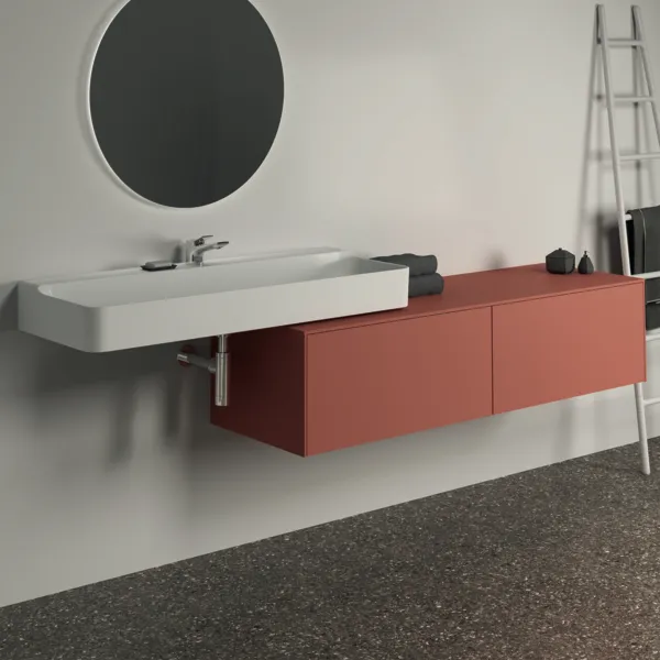 Ideal Standard Waschtischunterschrank Conca, 2 Auszüge, ohne Ausschnitt, 1587x505x370 mm, Sunset