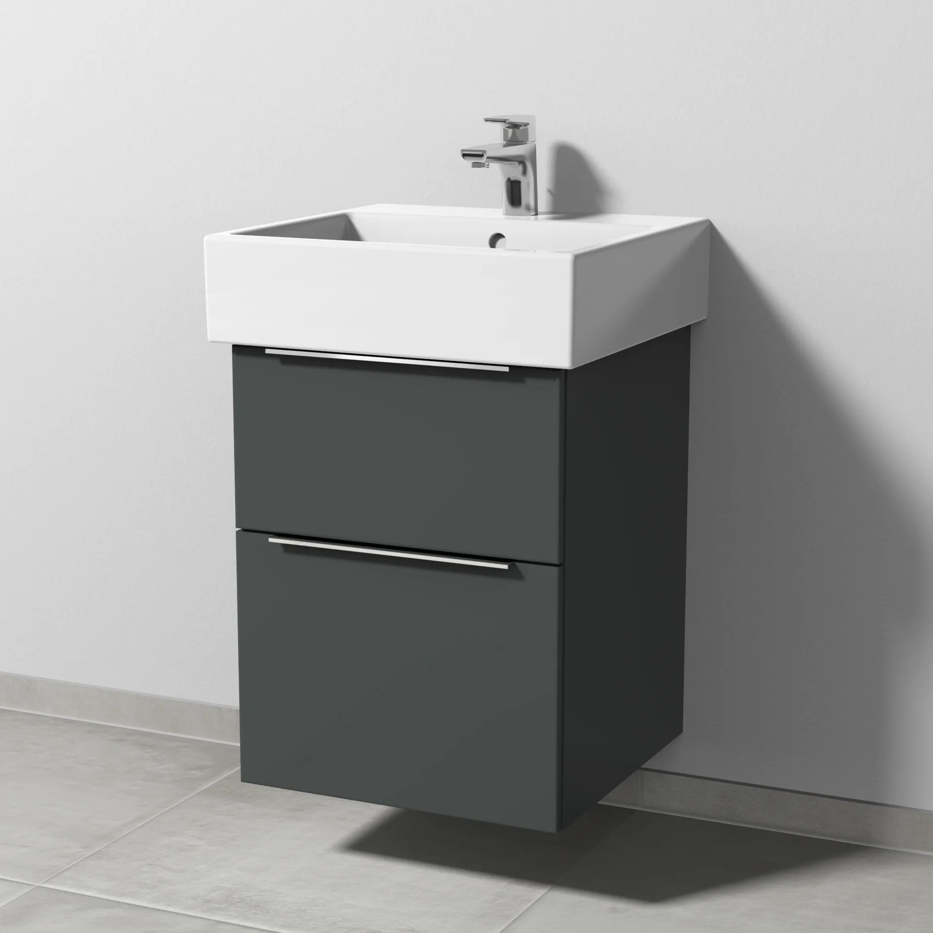 Sanipa Waschtischunterschrank „3way“ passend zu Keramik-Waschtische Vero Air von Duravit 450 × 591 × 447 mm in Anthrazit (matt)