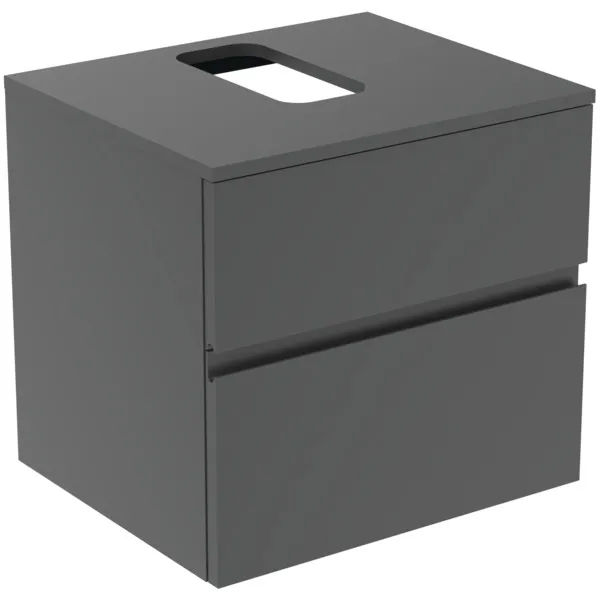 Ideal Standard Waschtischunterschrank Finesse Anthrazit matt 602x505x558 mm 2 Schubladen Softclose