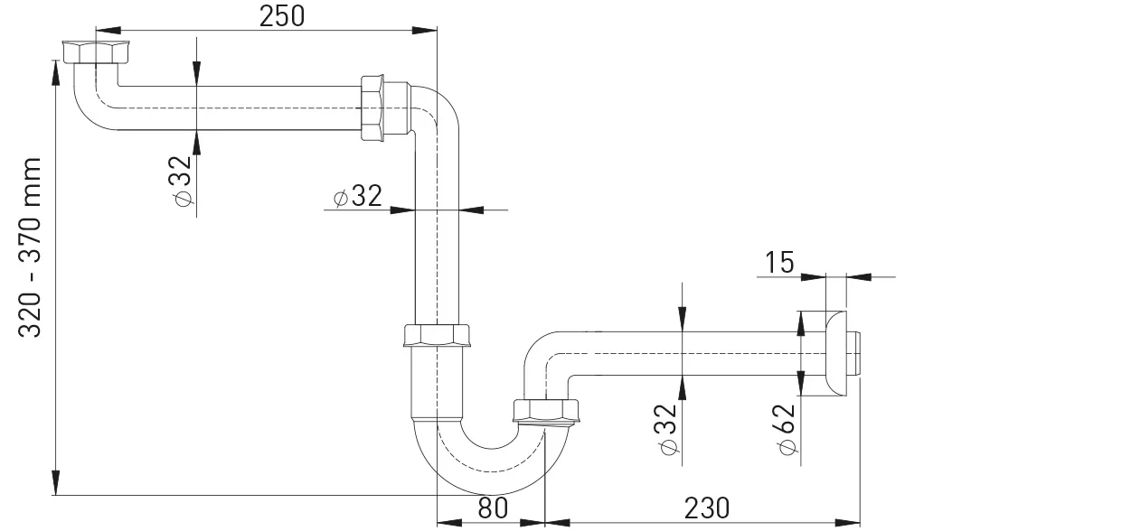 Raumspar-Röhrengeruchverschl. PP weiß 1 1/4″ x 32 mm Raumspar-Röhrengeruchverschl. PP weiß 1 1/4″ x 32 mm