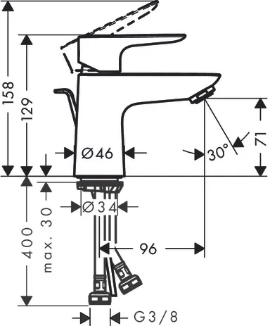 Hansgrohe Talis E Einhebel-Waschtischmischer 80 LowFlow 3,5 l/min mit Zugstangen-Ablaufgarnitur Chrom Hansgrohe Talis E Einhebel-Waschtischmischer 80 LowFlow 3,5 l/min mit Zugstangen-Ablaufgarnitur Chrom