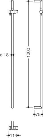 HEWI Brausehalterstange System 162, Edelstahl, verchromt HEWI Brausehalterstange System 162, Edelstahl, verchromt