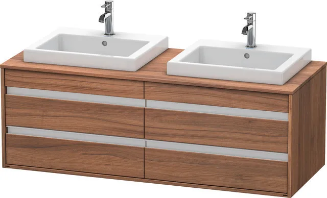 Duravit Waschtischunterschrank wandhängend „Ketho“ 140 × 49,6 × 55 cm Nussbaum Natur Duravit Waschtischunterschrank wandhängend „Ketho“ 140 × 49,6 × 55 cm Nussbaum Natur