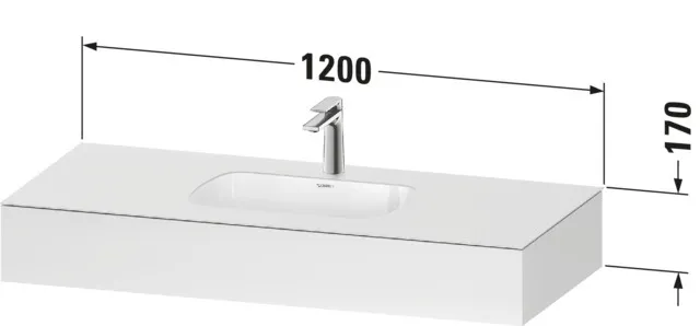 Einbauwaschtisch mit Konsole „Qatego“ 120 × 55 × 17 cm