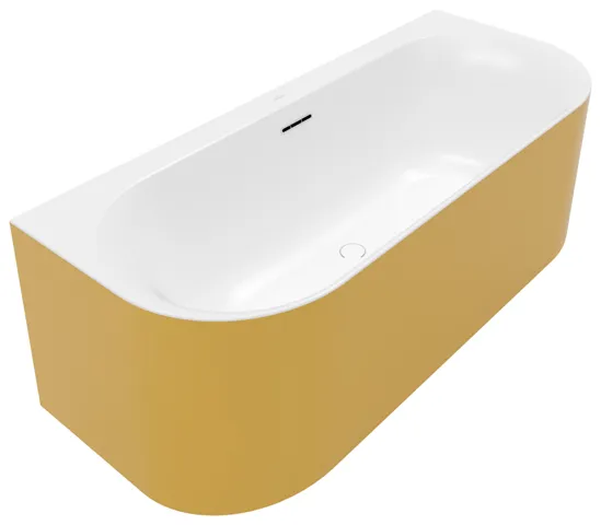 Villeroy & Boch Badewanne mit ovaler Innenform „Loop & Friends“ vorwand oval 180 × 80 cm, mittig in Stone White / Colour On Demand