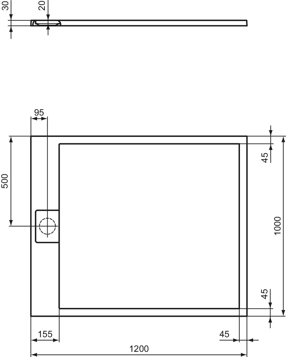 Ideal Standard Duschwanne „UltraFlatSi.life“ 100 × 120 cm in Quarzgrau Ideal Standard Duschwanne „UltraFlatSi.life“ 100 × 120 cm in Quarzgrau